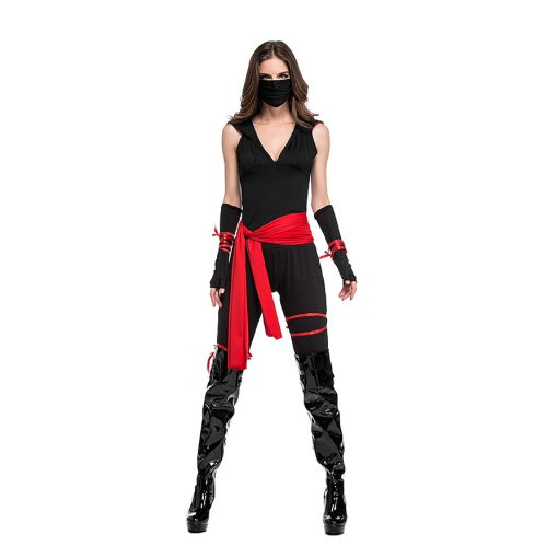 Stealthy Siren: Ninja Warrior Women's Halloween Costume - Image 2