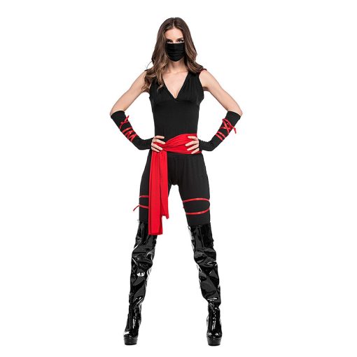 Stealthy Siren: Ninja Warrior Women's Halloween Costume - Image 4