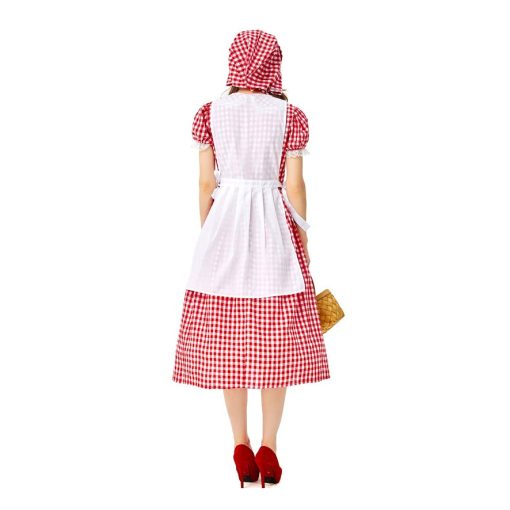 French Farmhouse Chic: Red and White Checkered Lace Oktoberfest Maid Costume Dress - Halloween Costume - Image 4