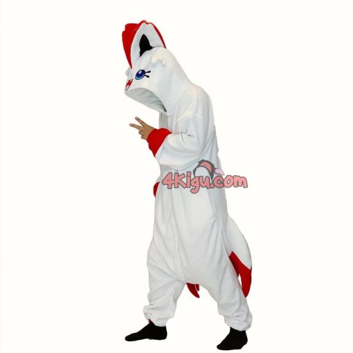 White Version Victini Kigurumi Kostüm Onesie Halloween Costumes - Image 3