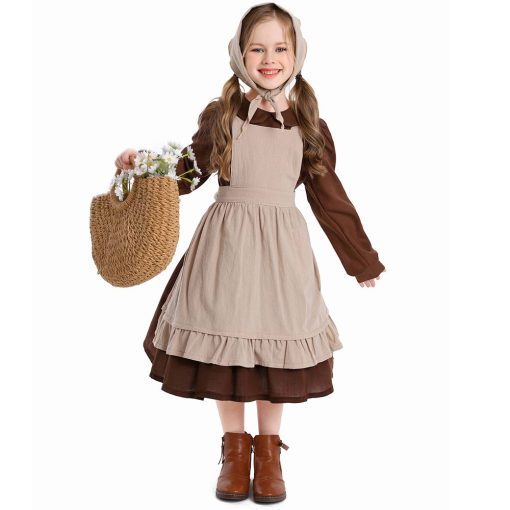 Rustic Maid Costume for Stage Play: Peasant Farm Girl Outfit - Image 5