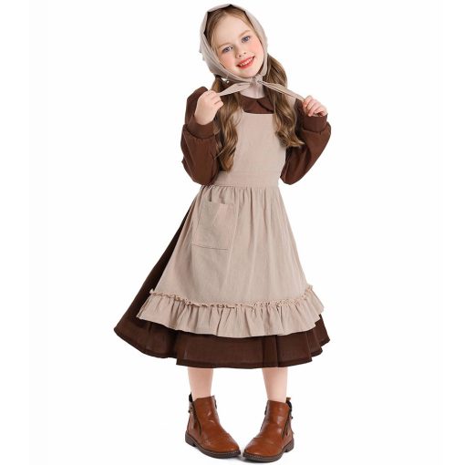 Rustic Maid Costume for Stage Play: Peasant Farm Girl Outfit