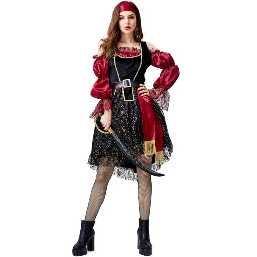 Plunder the Night: Medieval Pirate Queen Halloween Costume - Image 4