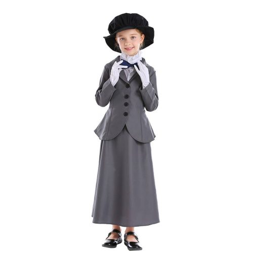 Girls' Magical Nanny Costume, Retro Family Teacher Outfit Inspired by Classic American Movie