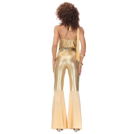 Halloween Gold Disco Dance Outfit for Women, Retro Jumpsuit for Club and Music Festival Events - Image 5