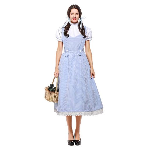 Dreamy Fairytale Fashion: Pastel Blue Alice in Wonderland Inspired Dress for Ladies - Image 2