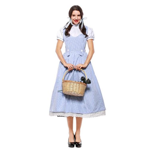 Dreamy Fairytale Fashion: Pastel Blue Alice in Wonderland Inspired Dress for Ladies