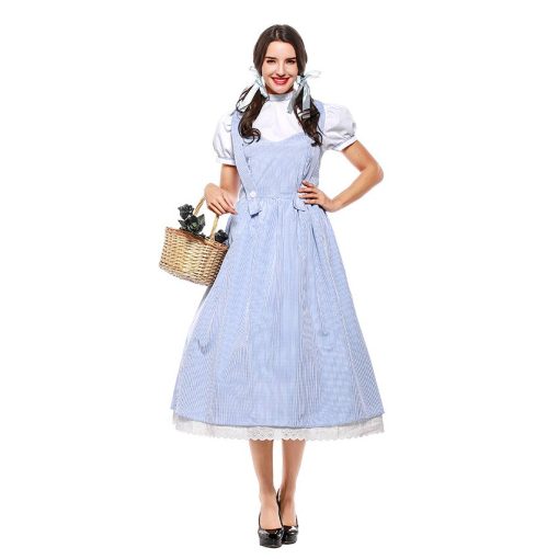 Dreamy Fairytale Fashion: Pastel Blue Alice in Wonderland Inspired Dress for Ladies - Image 3