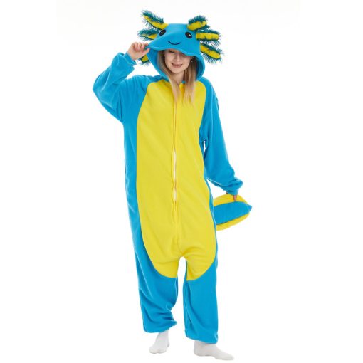 Blue Axolotl Kigu Onesie Adult Cute Pajamas - Image 2