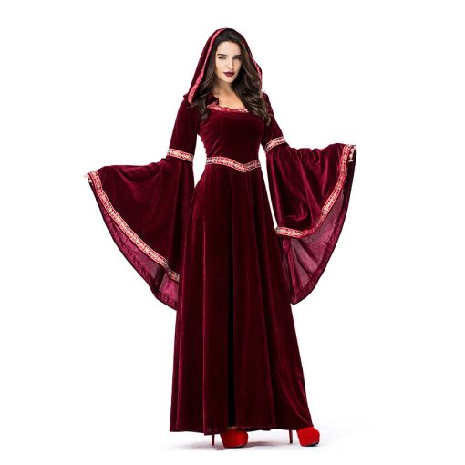 Elegant Victorian Renaissance Dress | Wine Red Medieval Gown | Women's Halloween Costume | Literary Period Outfit - Image 5