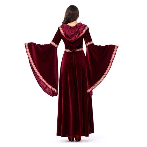 Elegant Victorian Renaissance Dress | Wine Red Medieval Gown | Women's Halloween Costume | Literary Period Outfit - Image 6