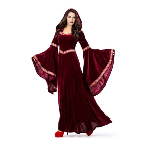 Elegant Victorian Renaissance Dress | Wine Red Medieval Gown | Women's Halloween Costume | Literary Period Outfit - Image 3