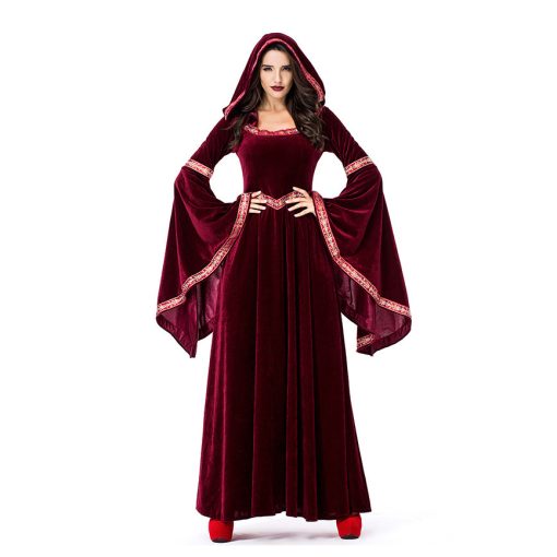 Elegant Victorian Renaissance Dress | Wine Red Medieval Gown | Women's Halloween Costume | Literary Period Outfit - Image 2