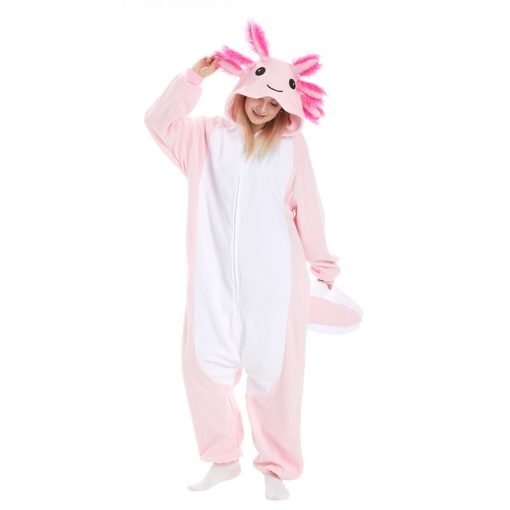 Pink Axolotl Kigu Onesie Adult Cute Pajamas - Image 2