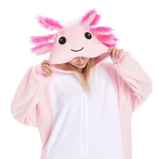 Pink Axolotl Kigu Onesie Adult Cute Pajamas - Image 3