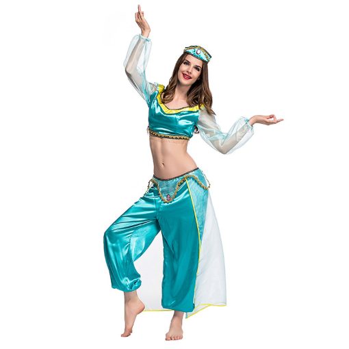 Princess Jasmine Cosplay Dress | Aladdin Costume | Women's Halloween Outfit | Anime-Inspired Arabian Nights Gown - Image 2