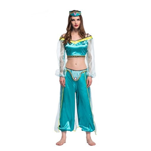 Princess Jasmine Cosplay Dress | Aladdin Costume | Women's Halloween Outfit | Anime-Inspired Arabian Nights Gown - Image 4