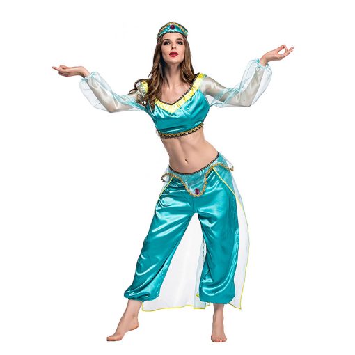 Princess Jasmine Cosplay Dress | Aladdin Costume | Women's Halloween Outfit | Anime-Inspired Arabian Nights Gown - Image 3