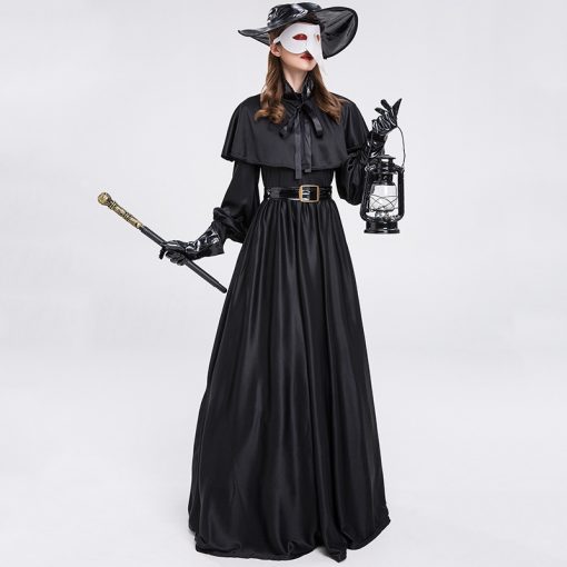 SCP-049 Plague Doctor Costume | Women's Sci-Fi Halloween Dress | Creepy Bird Mask Gown | Demon Doctor Cosplay - Image 4