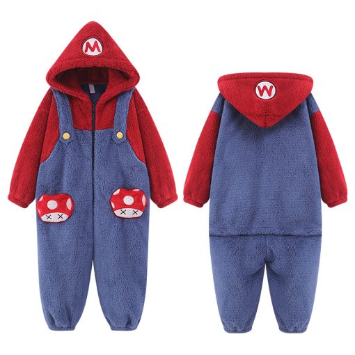 Mario Coral Velvet Matching Family Halloween Onesie Pajamas - Image 5