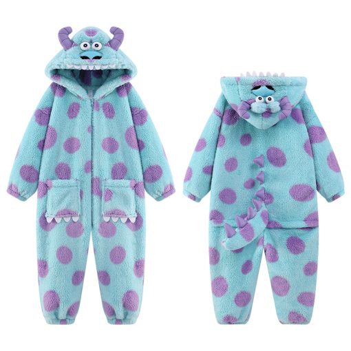 Sulley Coral Velvet Matching Family Halloween Onesie Pajamas - Image 5