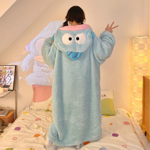 Hangdon Blobfish Fleece Footed Pajama Jumpsuit - Soft & Cozy Autumn Winter Loungewear - Image 2